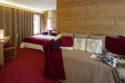 Urlaub in den Bergen Familienschlafzimmer (2 personen) - Hôtel du Bourg - Valmorel - Zusätzliches Einzelbett