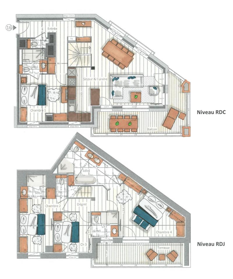 Wakacje w górach Apartament duplex 5 pokojowy 8 osób (16) - Kinabalu - Les Gets - Plan