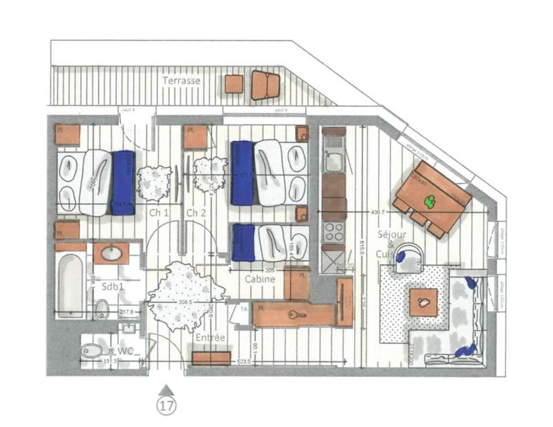 Urlaub in den Bergen Wohnung 3 Zimmer Kabine 4-6 Personen (17) - Kinabalu - Les Gets - Plan