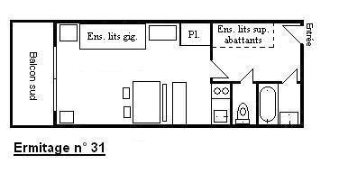 Vacances en montagne Studio 4 personnes (031) - L'Ermitage - Méribel - Plan