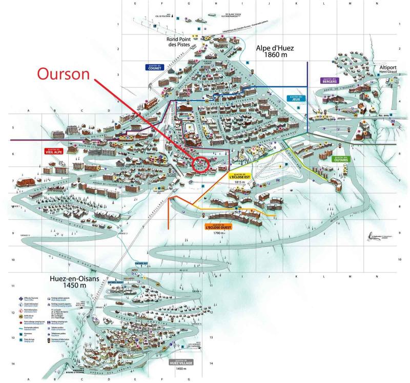 Holiday in mountain resort 3 room apartment 6 people (203) - L'Ourson - Alpe d'Huez - Plan