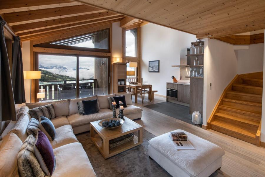 Vakantie in de bergen Appartement duplex 4 kabine kamers 8 personen (A32) - La Résidence Aspen Lodge - Courchevel - Woonkamer