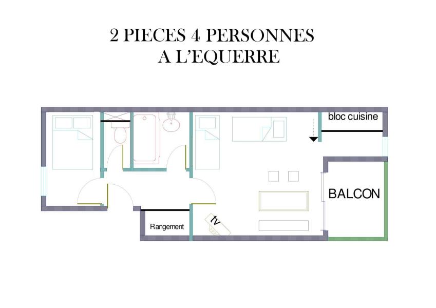 Vacances en montagne Appartement 2 pièces 4 personnes (009) - La Résidence Equerre - Montchavin La Plagne