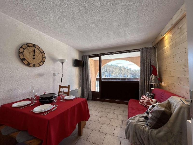 Vakantie in de bergen Studio bergnis 4 personen (F105) - La Résidence Ferme d'Augustin - Montgenèvre - Woonkamer