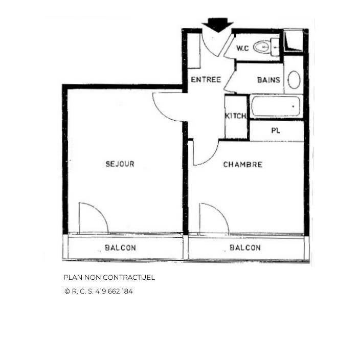 Urlaub in den Bergen 2-Zimmer-Appartment für 4 Personen (R38) - La Résidence Lac du Lou - Les Menuires - Plan