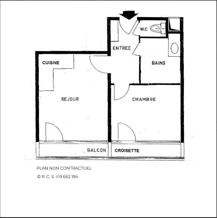 Vacances en montagne Appartement 2 pièces 4 personnes (R10) - La Résidence Lac du Lou - Les Menuires - Plan