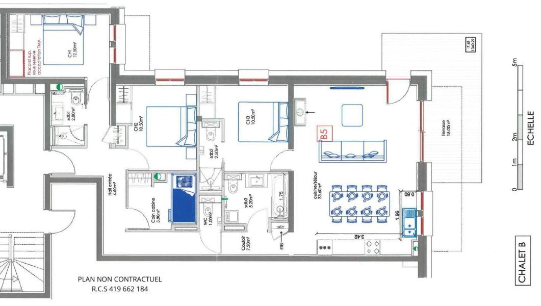 Vacaciones en montaña Apartamento 4 piezas cabina para 8 personas (B5) - La Résidence le Cheval Noir - Saint Martin de Belleville - Plano