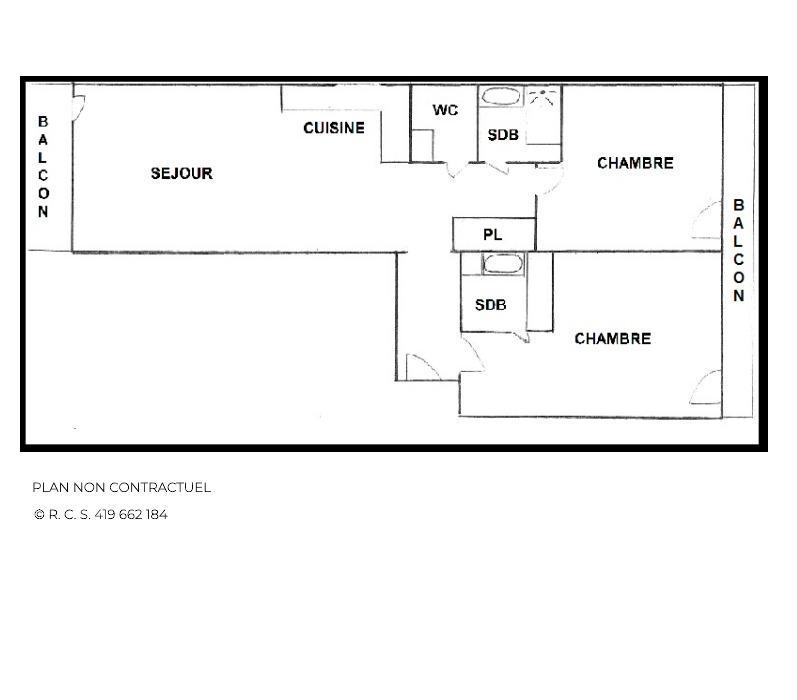 Vacaciones en montaña Apartamento 3 piezas para 6 personas (201) - La Résidence Peclet - Les Menuires - Plano