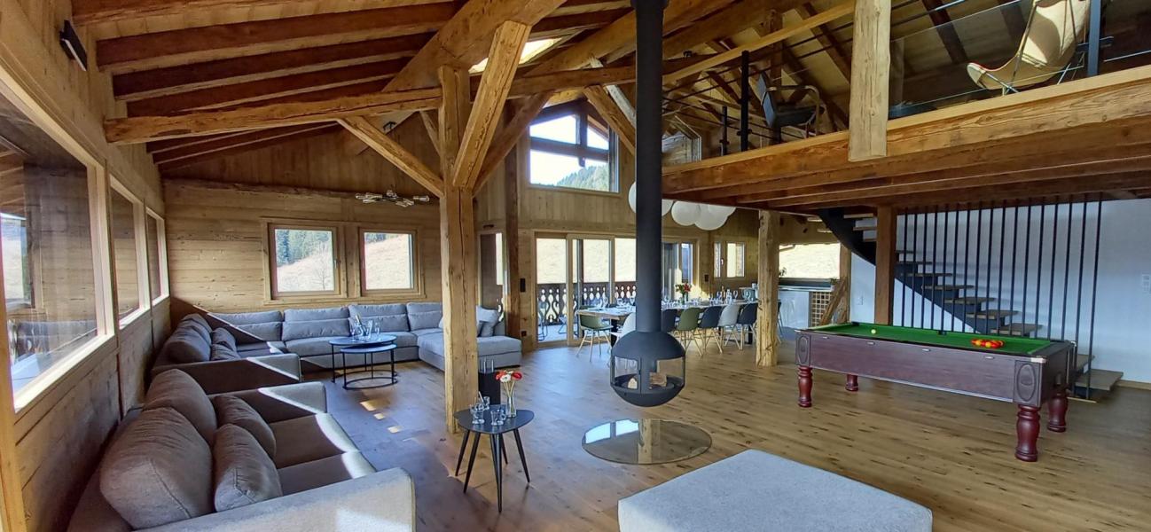 Urlaub in den Bergen Triplex-Chalet 8 zimmer 14 Personnen - LE CHAR - Les Gets - Wohnzimmer