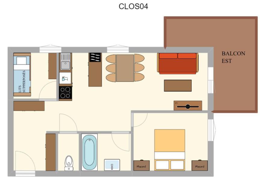 Каникулы в горах Апартаменты 3 комнат 6 чел. (04) - Le Clos d'Aussois - Aussois - план
