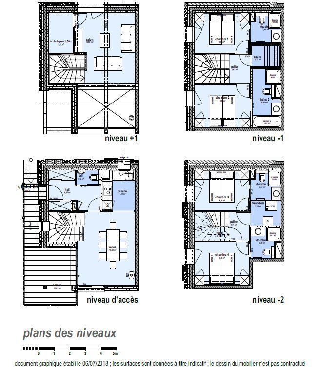 Holiday in mountain resort 5 room triplex chalet 8 people (Landenoire) - Le Hameau de Caseblanche - Saint Martin de Belleville - Plan