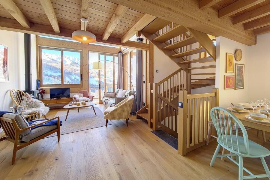 Vakantie in de bergen Chalet triplex 5 kamers 8 personen (Cachette) - Le Hameau de Caseblanche - Saint Martin de Belleville - Woonkamer