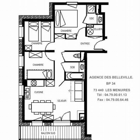 Vacaciones en montaña Apartamento 4 piezas para 8 personas (9) - Le Hameau de la Sapinière - Chalet Cembro - Les Menuires - Habitación