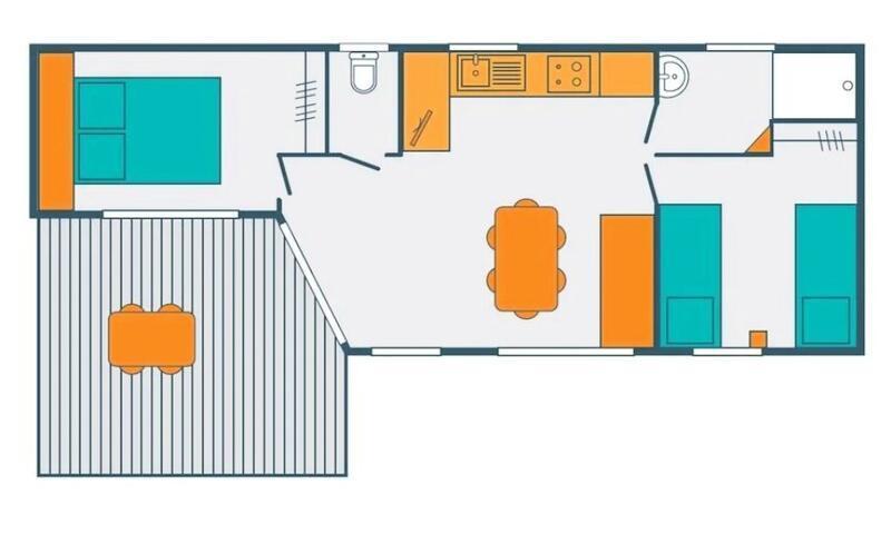 Holiday in mountain resort 3 room Mobil-Home 6 people (Confort 30m²) - Le Malazéou Wellnesse Sport Camping - Ax-les-Thermes - Summer outside