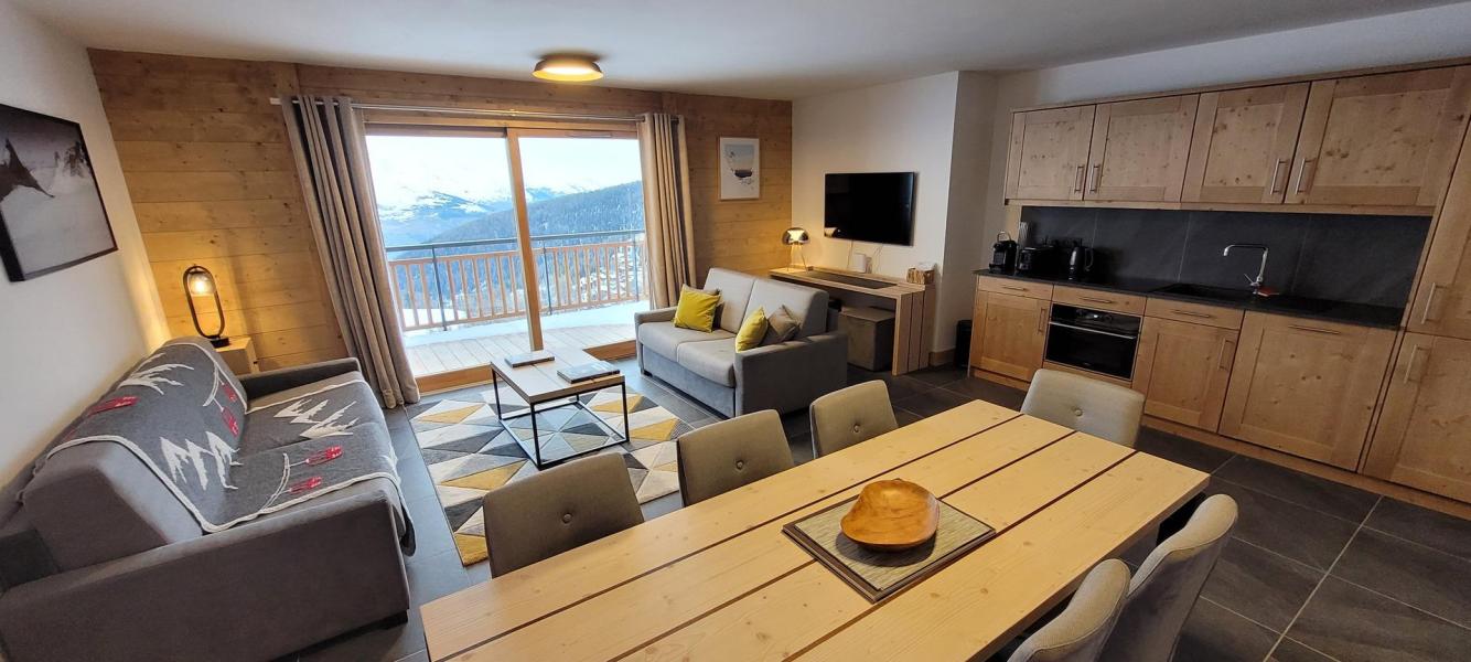 Holiday in mountain resort 4 room apartment 6 people (16C) - Le Manaka - La Plagne - Living room