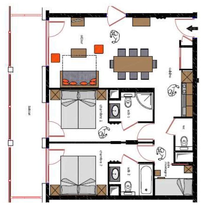 Holiday in mountain resort 3 room apartment cabin 6 people - Le Roc Noir - La Rosière - Plan