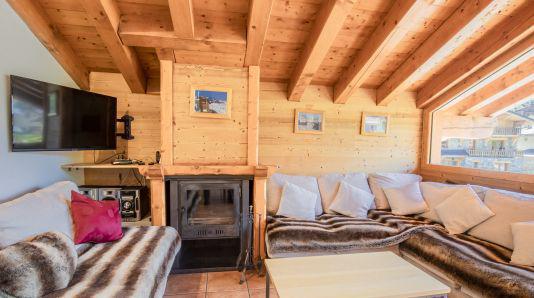 Holiday in mountain resort 7 room duplex chalet 12 people (Jasmine) - Les Chalets de Bettaix - Les Menuires - Living room