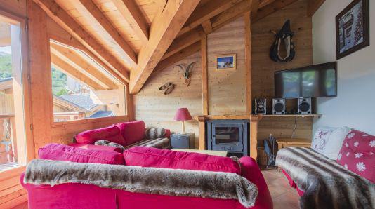 Holiday in mountain resort 7 room duplex chalet 12 people (Katerina) - Les Chalets de Bettaix - Les Menuires - Living room