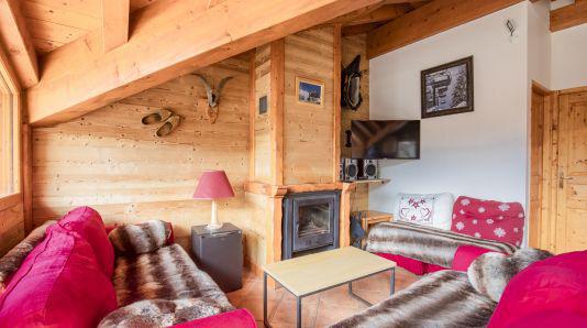 Holiday in mountain resort 7 room duplex chalet 12 people (Lorraine) - Les Chalets de Bettaix - Les Menuires - Living room