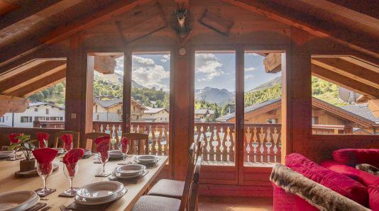Holiday in mountain resort 7 room duplex chalet 12 people (Lorraine) - Les Chalets de Bettaix - Les Menuires - Table