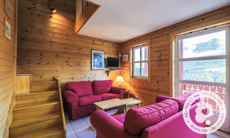 Ski verhuur Chalet 3 kamers 8 personen (Confort 70m²) - Les Chalets de Flaine Hameau - Maeva Home - Flaine - Woonkamer