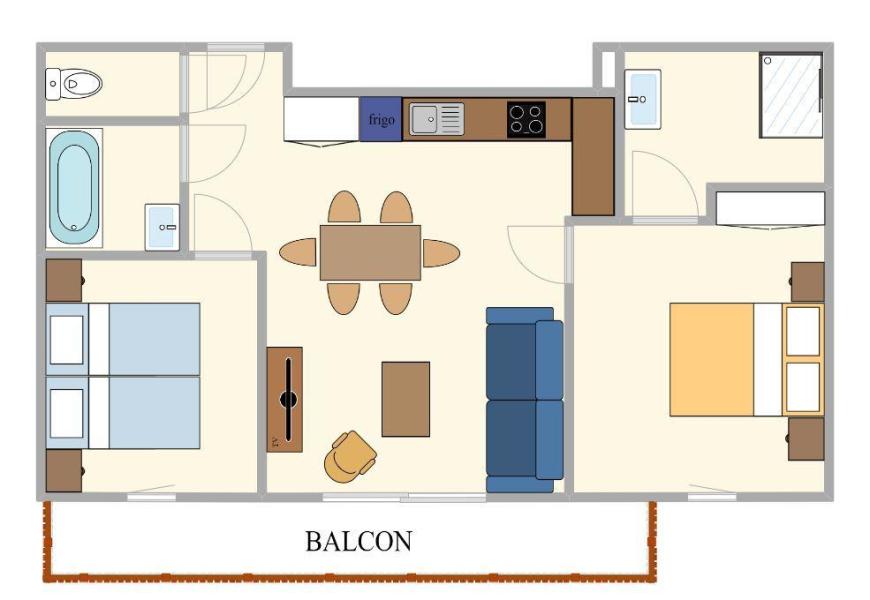 Каникулы в горах Апартаменты 3 комнат 6 чел. (C04) - LES CHALETS DE FLAMBEAU - La Bresse - план