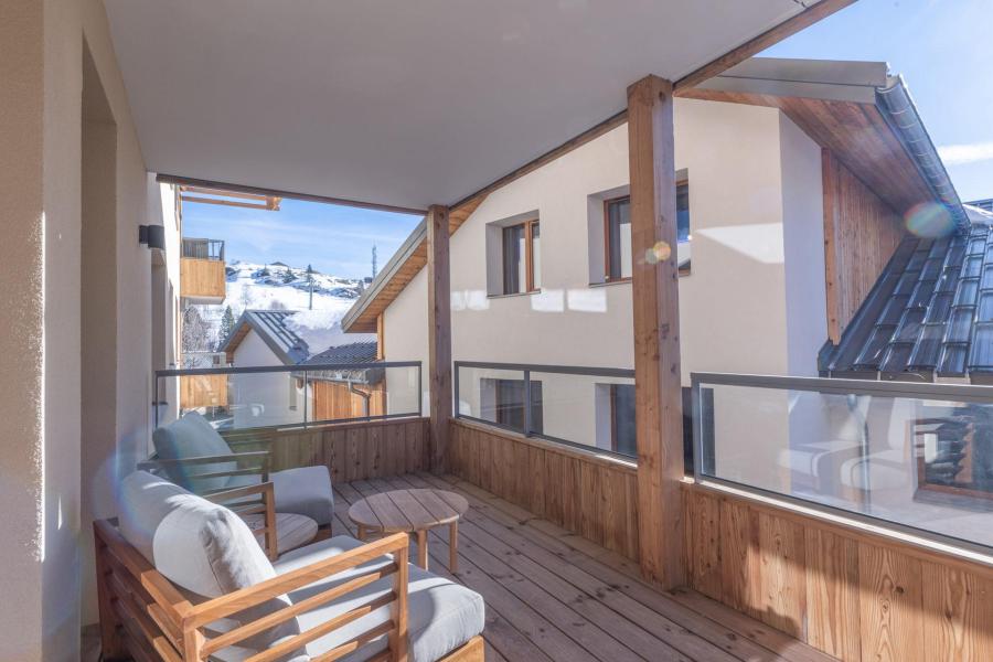 Wakacje w górach Apartament 3 pokojowy 5 osób (A101) - Les Fermes de l'Alpe - A - Alpe d'Huez - Balkon