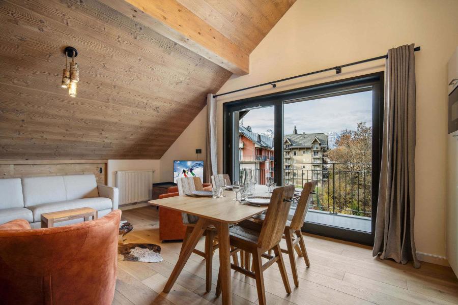 Vakantie in de bergen Appartement 3 kamers mezzanine 6 personen (B402) - Les Sources de la Canopée - Saint Gervais - Woonkamer