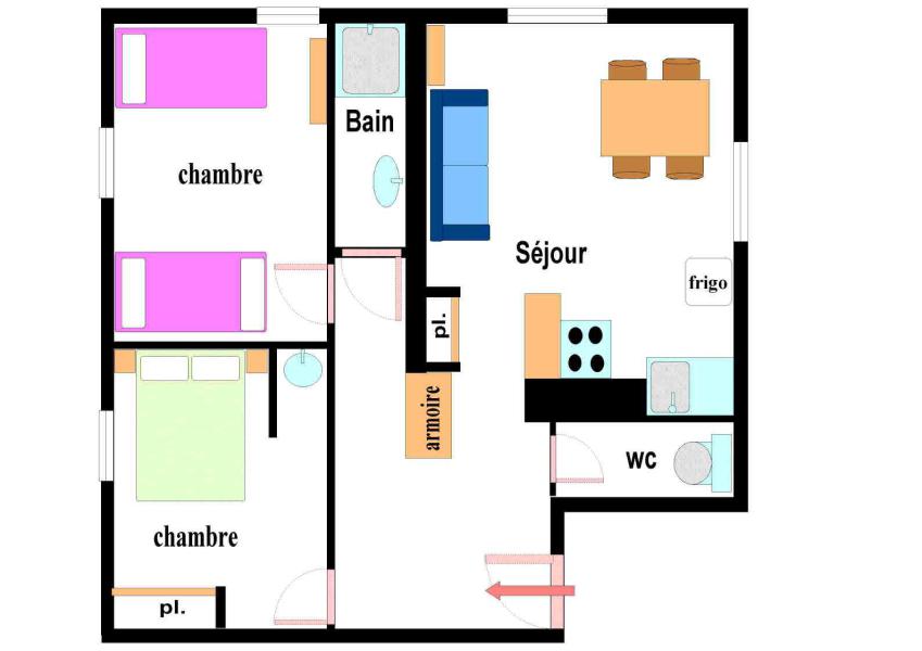 Urlaub in den Bergen 3-Zimmer-Appartment für 5 Personen (1) - Maison de Village Chuquet - Val Cenis - Plan