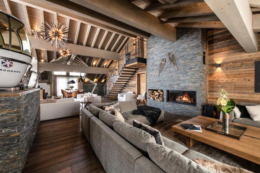 Каникулы в горах Апартаменты триплекс 8 комнат 14-16  чел. (D15) - Mammoth Lodge - Courchevel - Салон