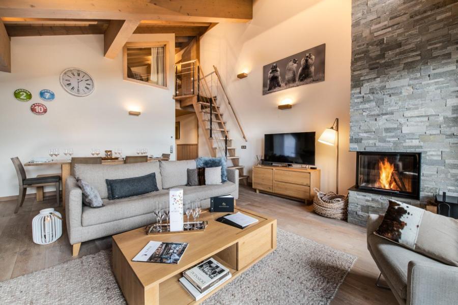 Vakantie in de bergen Appartement duplex 5 kamers 8 personen (D07) - Mammoth Lodge - Courchevel - Woonkamer