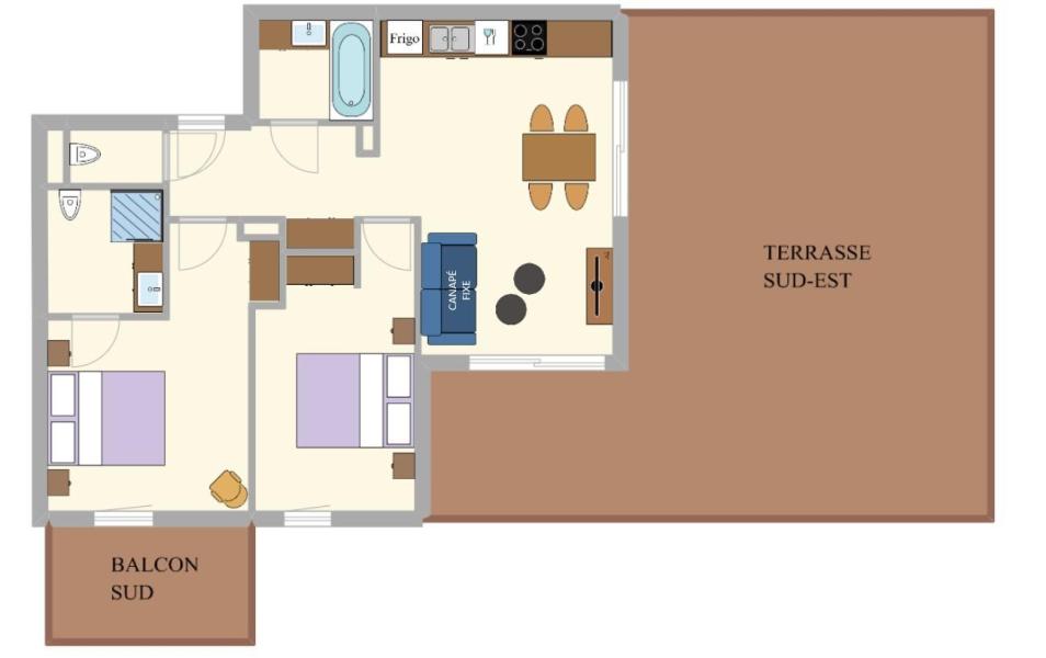Каникулы в горах Апартаменты 3 комнат 4 чел. (9) - Résidence Akina - Val Cenis - план