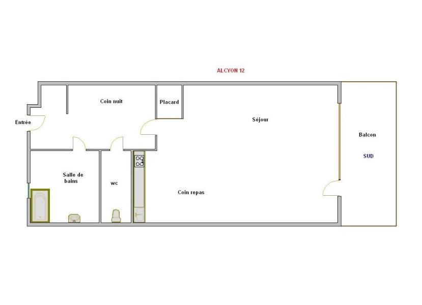 Vacanze in montagna Studio con alcova per 4 persone (12) - Résidence Alcyon - La Clusaz - Mappa