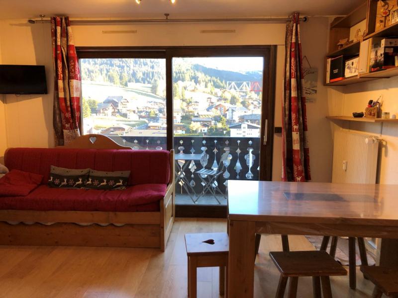 Vakantie in de bergen Studio bergnis 4 personen (w) - Résidence Arc-en-Ciel - Les Gets - Woonkamer