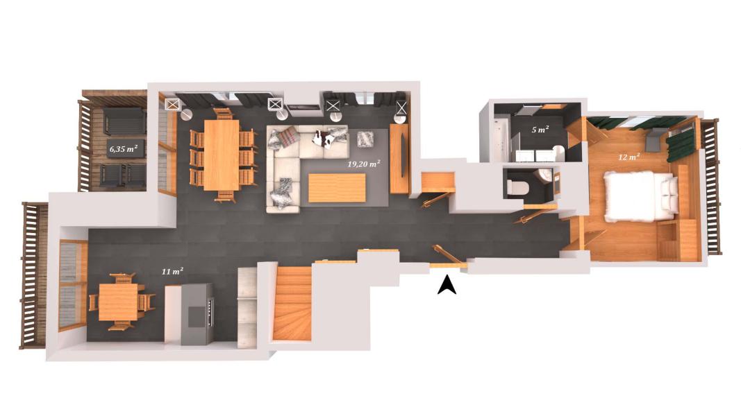Wakacje w górach Apartament duplex 5 pokojowy 8 osób (A31) - Résidence Aspen Lodge - Courchevel - Plan