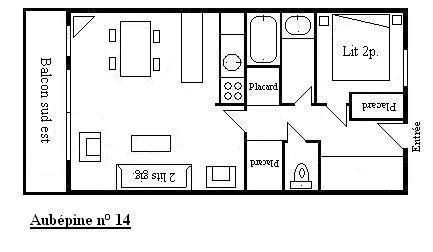 Vacances en montagne Appartement 2 pièces 4 personnes (14) - Résidence Aubépine - Méribel