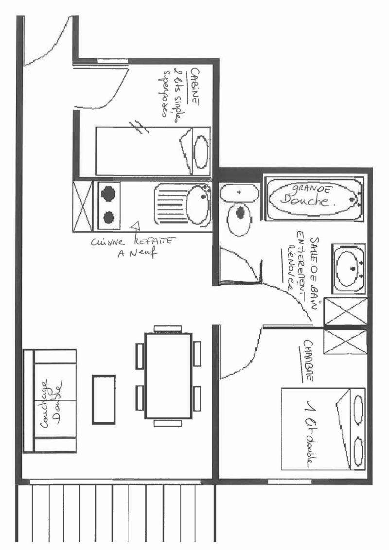 Wakacje w górach Apartament 2 pokojowy kabina 6 osób (A5) - Résidence Balcons de Tougnette - Saint Martin de Belleville - Plan