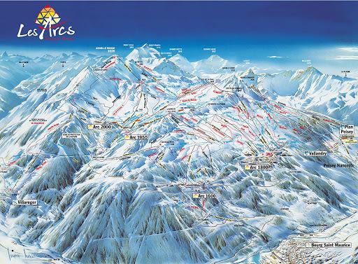 Vacanze in montagna Studio con alcova per 4 persone (403) - Résidence Bel Aval - Les Arcs - Mappa