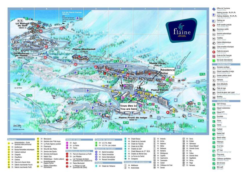 Vacances en montagne Résidence Bélier - Flaine - Plan