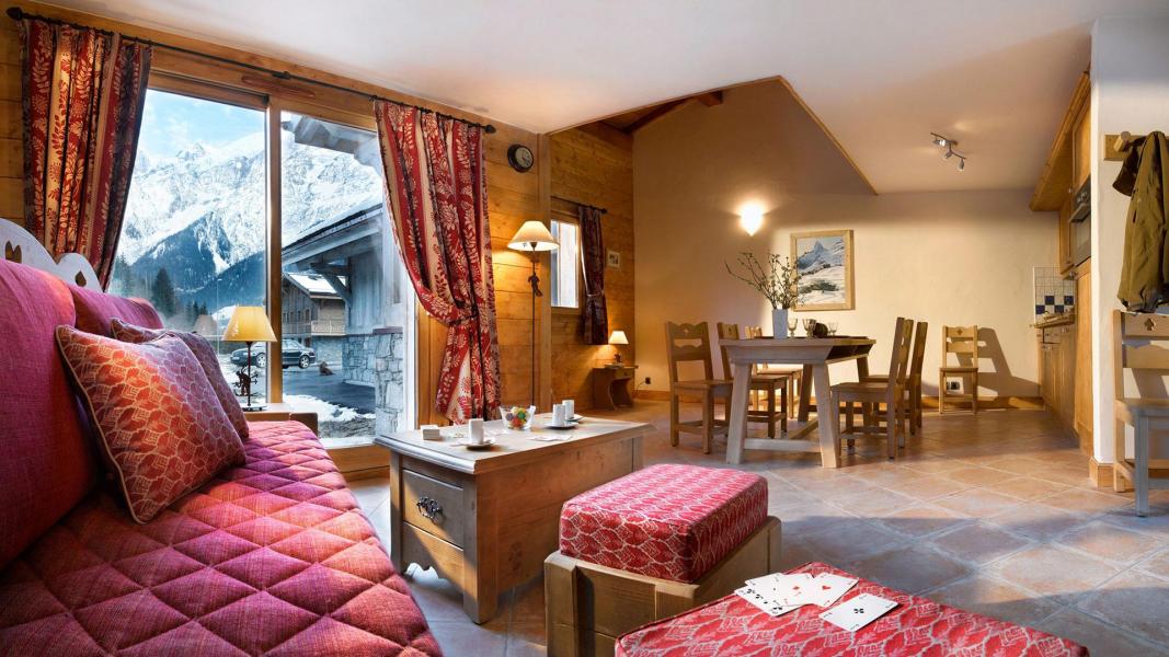 Urlaub in den Bergen Résidence Boutique Le Hameau de Pierre Blanche - Les Houches - Wohnzimmer