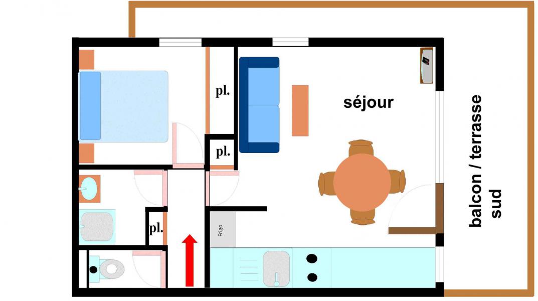 Каникулы в горах Апартаменты 2 комнат 4 чел. (142) - Résidence Bouvreuil - Val Cenis - план