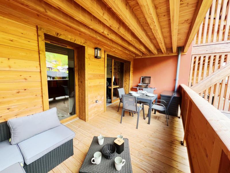 Urlaub in den Bergen 2-Zimmer-Holzhütte für 4 Personen - Résidence Carmine Lodge - Les Gets - Balkon