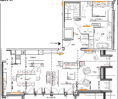 Каникулы в горах Апартаменты 4 комнат 6 чел. (141) - Résidence Carré Blanc - Courchevel - план