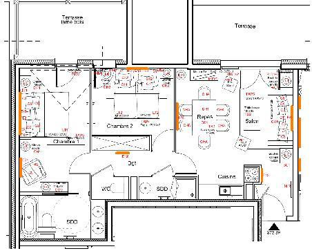 Каникулы в горах Апартаменты 3 комнат 4 чел. (372) - Résidence Carré Blanc - Courchevel - план