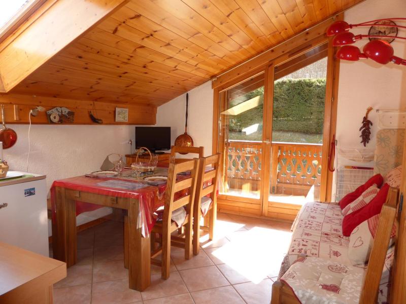 Urlaub in den Bergen 2-Zimmer-Holzhütte für 5 Personen (1-4) - Résidence Chalets d'Alpages - Les Houches - Wohnzimmer