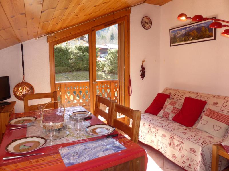 Urlaub in den Bergen 2-Zimmer-Holzhütte für 5 Personen (1-4) - Résidence Chalets d'Alpages - Les Houches - Wohnzimmer