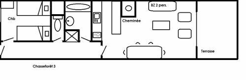 Vacanze in montagna Appartamento 2 stanze per 4 persone (03) - Résidence Chasseforêt - Méribel - Mappa