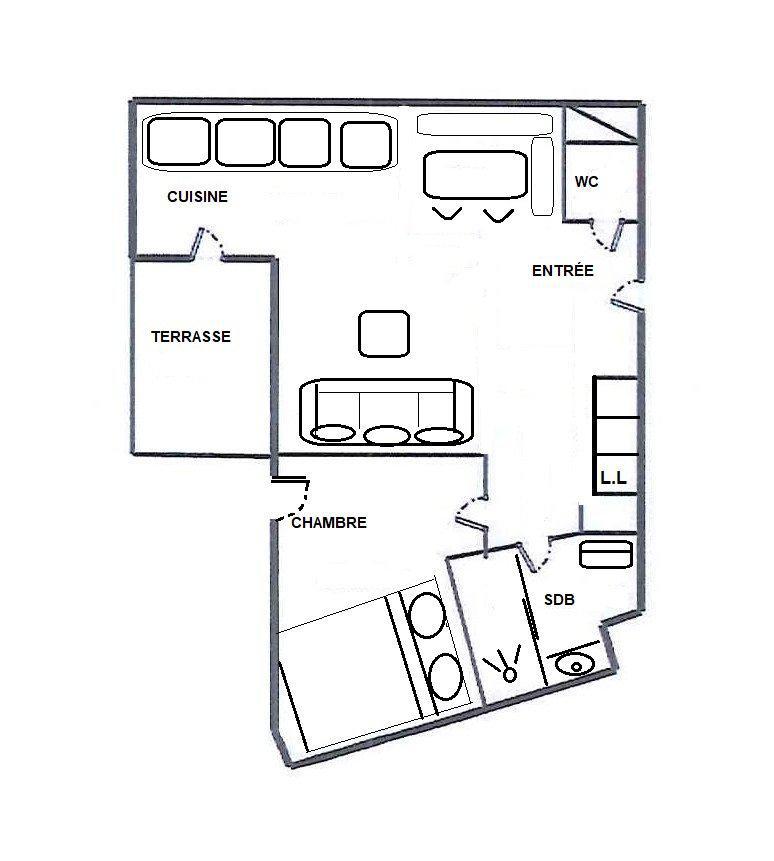 Vacanze in montagna Appartamento 2 stanze per 3 persone (G462) - Résidence Cheval Blanc - Valmorel - Mappa
