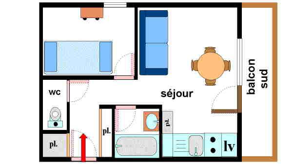 Vacanze in montagna Appartamento 2 stanze per 4 persone (045) - Résidence Colombaz - Val Cenis - Mappa