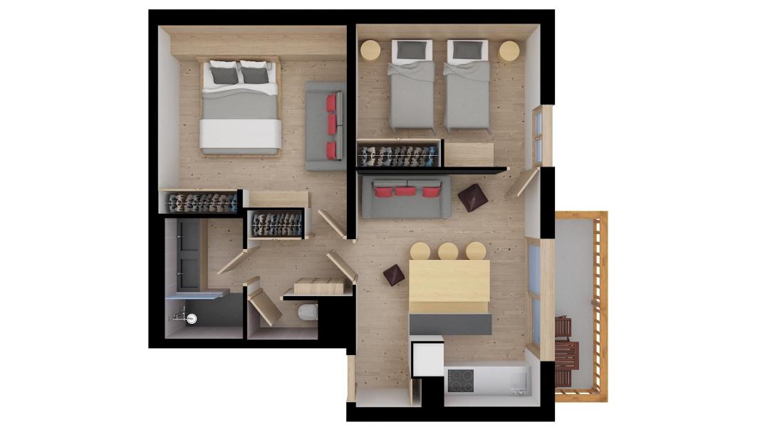 Vakantie in de bergen Appartement 3 kamers 5 personen (39) - Résidence Cytelles - Méribel - Kaart